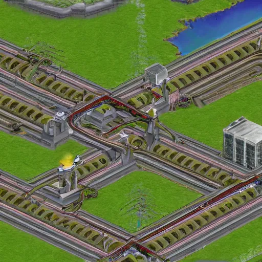 Prompt: openttd remasted in HD photoreal