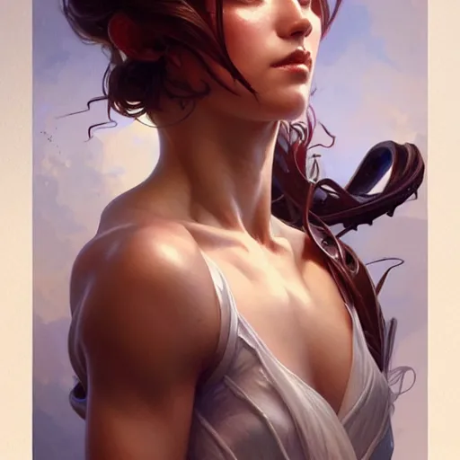 Prompt: , muscular upper body, D&D, fantasy, intricate, elegant, highly detailed, digital painting, artstation, concept art, smooth, sharp focus, illustration, art by artgerm and greg rutkowski and alphonse mucha