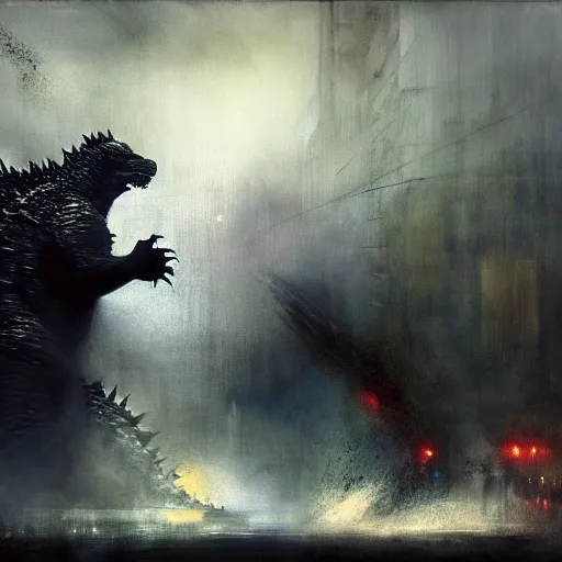 Image similar to godzilla 2 0 1 4 by jeremy mann