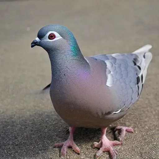 Prompt: a pigeon with three heads, surreal
