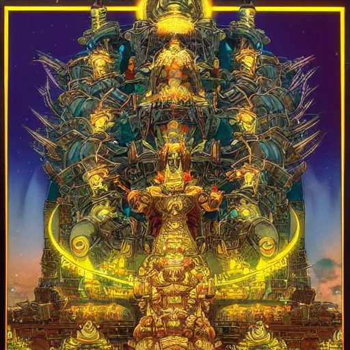 Image similar to cybertronic hindu temple, symmetrical, by yoichi hatakenaka, masamune shirow, josan gonzales and dan mumford, ayami kojima, takato yamamoto, barclay shaw, karol bak, yukito kishiro