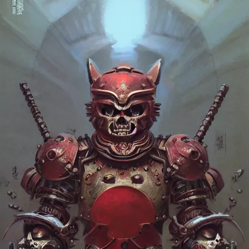 Image similar to anthropomorphic shiba inu, red metal skullknight armor, standing, cementary of skulls, fantasy 3 d render, masterpiece, red aura, by donato giancola and greg rutkowski and wayne barlow and zdzisław beksinski, realistic face