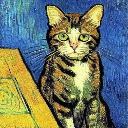 Prompt: a cat by van gogh