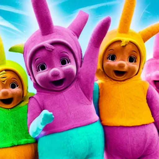 Image similar to Teletubbies neon surf