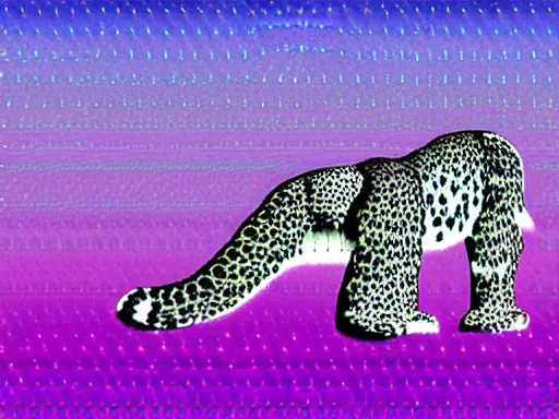 Image similar to mac os x snow leopard wallpaper, vaporwave style