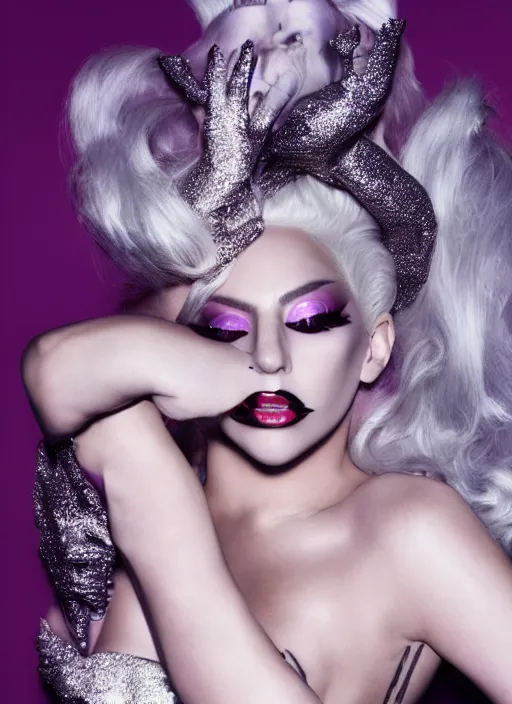 Image similar to lady gaga photoshoot by nick knight editorial studio lighting 4k makeup by Pat McGrath