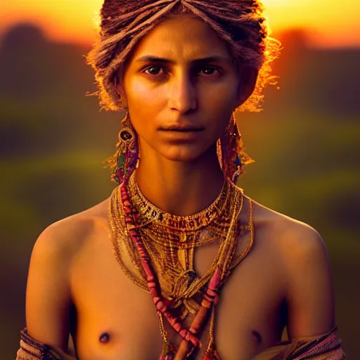 Image similar to photographic portrait of a stunningly beautiful renaissance suri tribe female maiden in soft dreamy light at sunset, contemporary fashion shoot, by edward robert hughes, annie leibovitz and steve mccurry, david lazar, jimmy nelsson, breathtaking, 8 k resolution, extremely detailed, beautiful, establishing shot, artistic, hyperrealistic, beautiful face, octane render