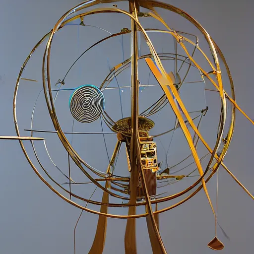 Image similar to a kinetic sculpture of this solar system, sun, orrery, canon 5 d 5 0 mm lens, papier - mache, studio, circa 2 0 1 2