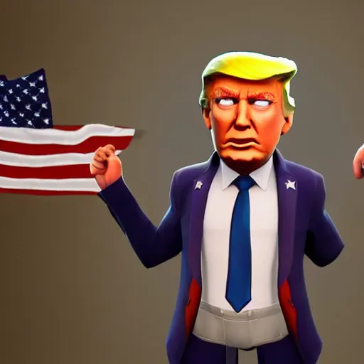 Image similar to trump as a fortnite skin