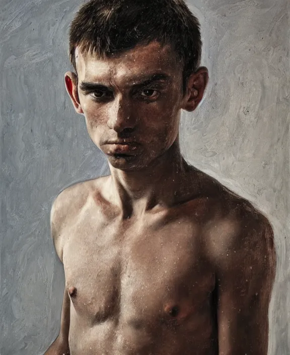 Prompt: heroic portrait of a young basque man. art by denys tsiperko and bogdan rezunenko, hyperrealism