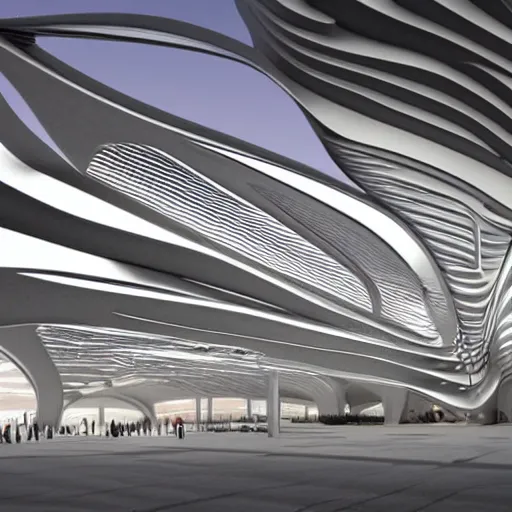 Prompt: DFW if Zaha Hadid designed it