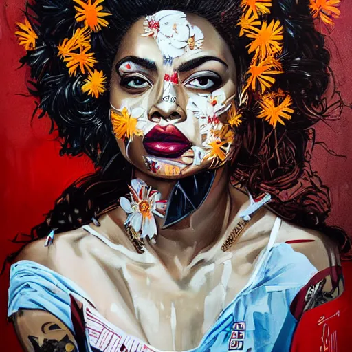 Image similar to portrait of a black woman by Sandra Chevrier