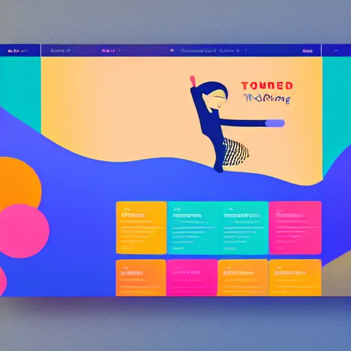 Image similar to a landing page screenshot bright colors gradients trending on dribbble