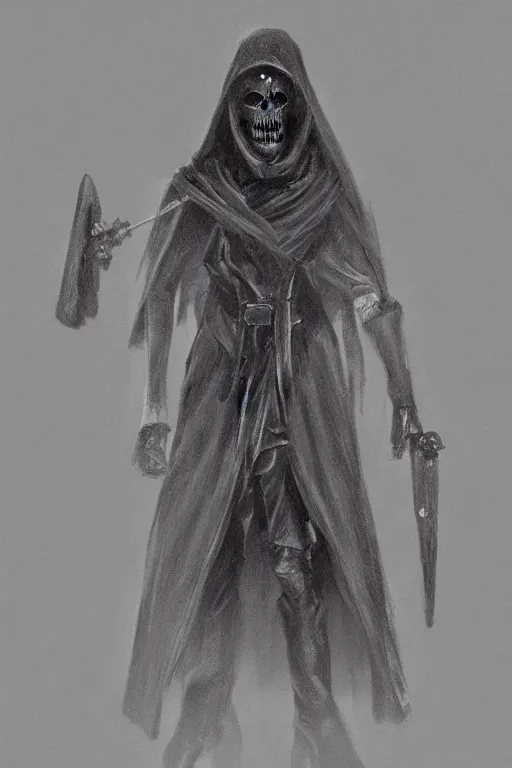 Prompt: Grim Reaper, concept art, in the style of A. Shipwright, stylized, trending on artstation, artstationHD, artstationHQ, 4k, 8k