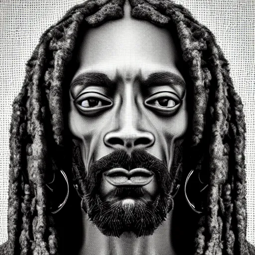 Image similar to ultra mega super hyper realistic Full lenght view contemporary art photography of highly detailed cybertronic Jesus with highly detailed face smoking weed with Snoop Dogg a highly detailed dog . Photo on Leica Q2 Camera lens angle 200mm, Rendered in VRAY and DaVinci Resolve and MAXWELL and LUMION 3D, Volumetric natural light