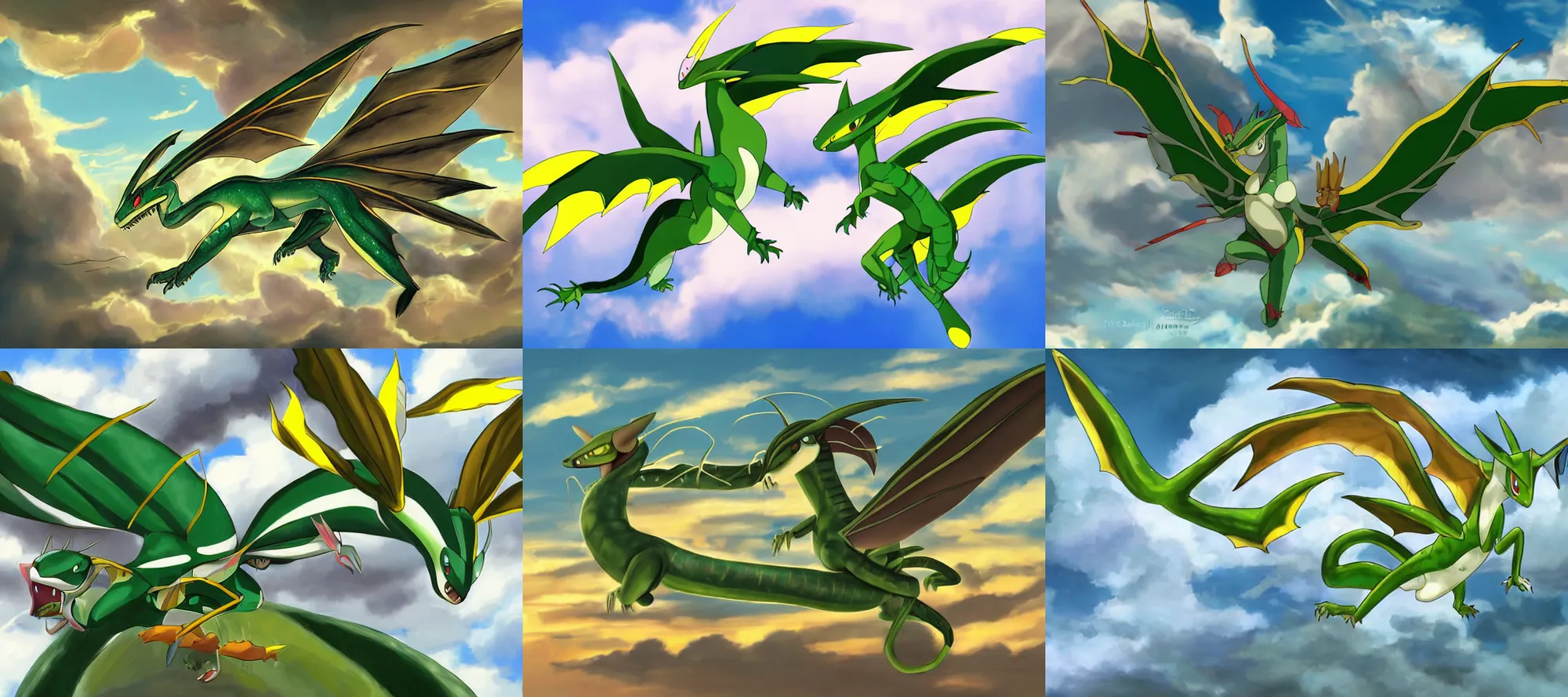 Prompt: digital painting of realistic female scalie anime flygon anthro in military uniform flying through sky with clouds of yellow morning sky