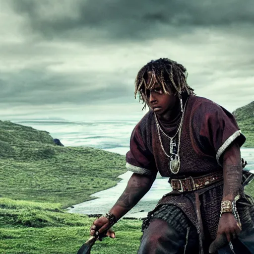 Image similar to juice wrld in Vikings very detailed 4k quality super realistic