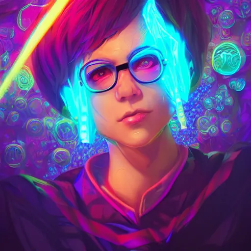 Image similar to skill magic geek inside matrix deepdream radiating a glowing aura stuff loot legends stylized digital illustration video game icon artstation lois van baarle, ilya kuvshinov, rossdraws,