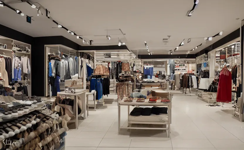 Prompt: retail interior design, clean minimalistic canon ts - e 2 4 mm f / 3. 5 l ii ultra - wide tilt - shift lens