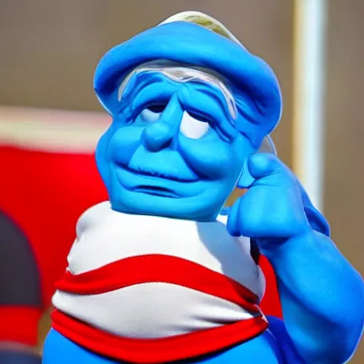 Image similar to donald trump as a smurf