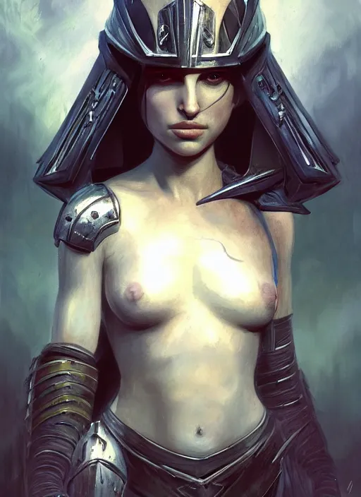 Image similar to young natalie portman, legendary warrior, warframe, lord of the rings, tattoos, decorative ornaments, battle armor, carl spitzweg, ismail inceoglu, vdragan bibin, hans thoma, greg rutkowski, alexandros pyromallis, cute, perfect face, detailed, sharply focused, centered, rule of thirds, photorealistic shading