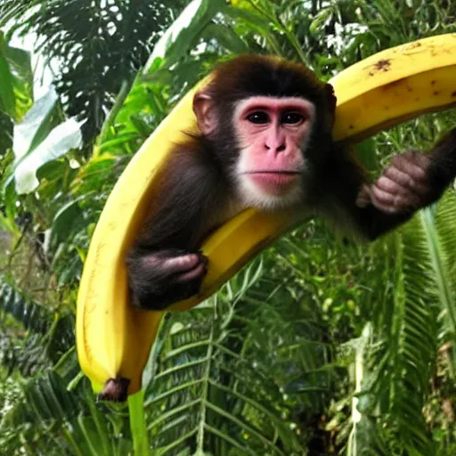 Image similar to monkey surfing on a banana