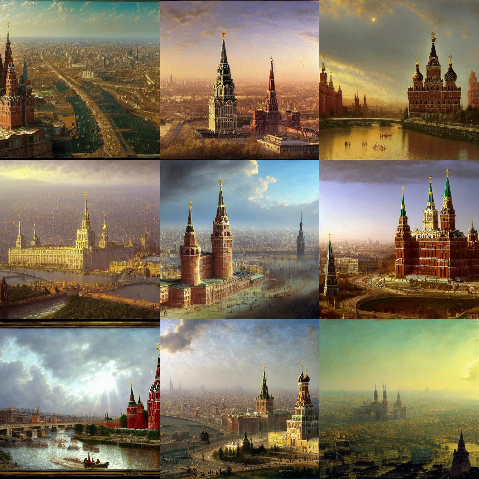 Prompt: a beautiful and highly detailed matte painting of moscow, intricate details, epic scale, insanely complex, 8 k, sharp focus, hyperrealism, very realistic, by caspar friedrich, albert bierstadt, james gurney, brian froud,