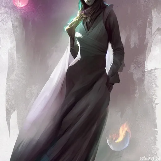 Prompt: shadow mage casting dark magic in the daytime by charlie bowater