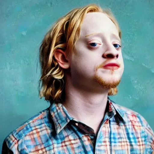 Image similar to macaulay culkin made of cauliflower