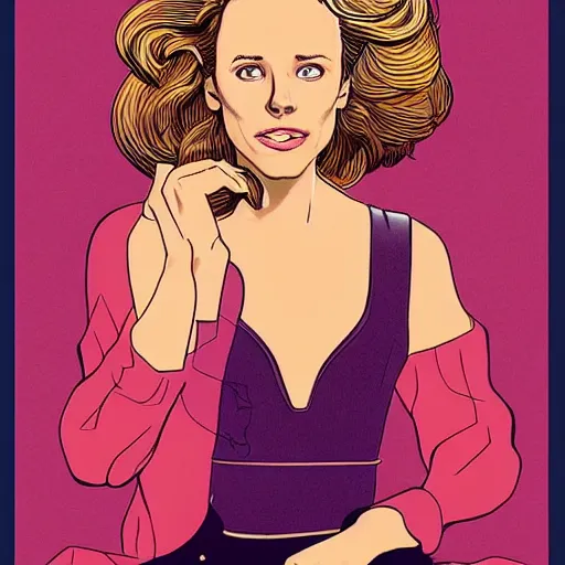 Image similar to rachel mcadams retro minimalist portrait by jean giraud, moebius starwatcher comic, 8 k