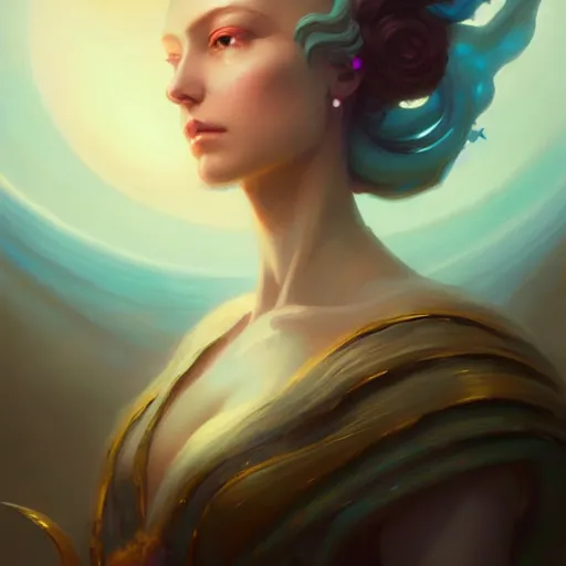 Image similar to portrait of a goddess of dreams by pete mohrbacher and greg rutkowski and wlop and artgerm, digital art, unreal engine 5, trending on artstation, deviantart, pinterest, rule of thirds, 4 k uhd image