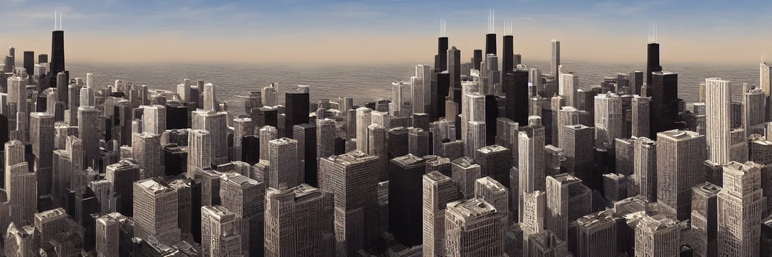 Prompt: Rendering of the Chicago skyline