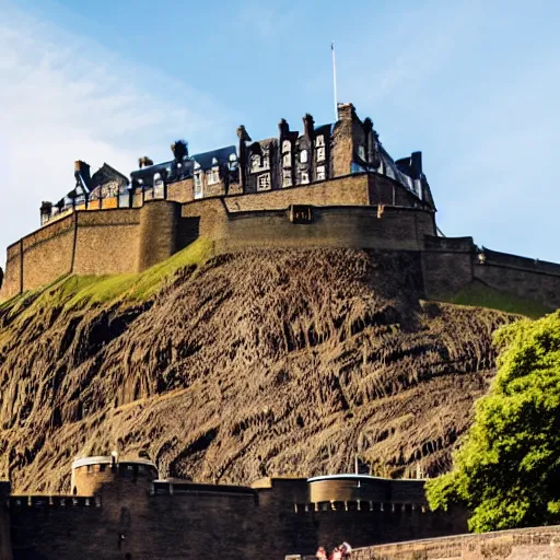 Prompt: edinburgh castle with a desert background