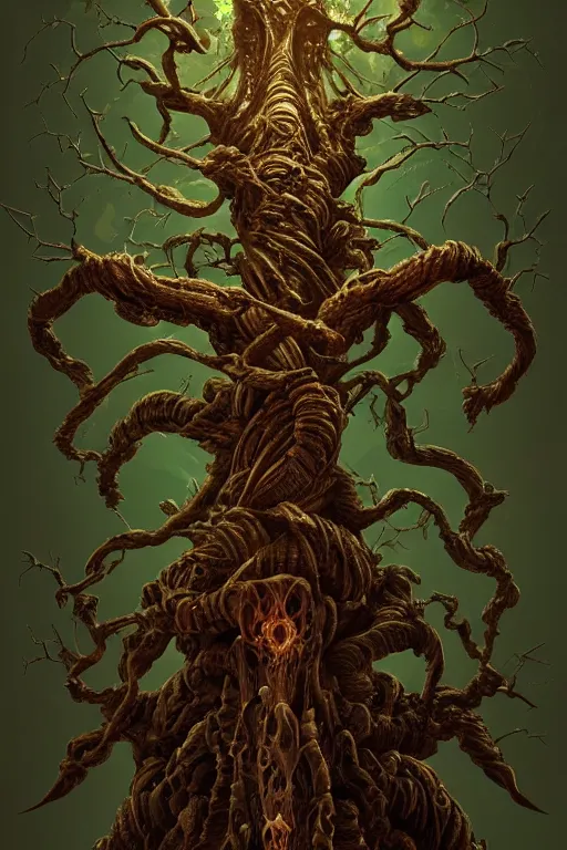 Prompt: a tree, in the style of doom eternal, intricate, elegant, highly detailed, smooth, sharp focus, artstation