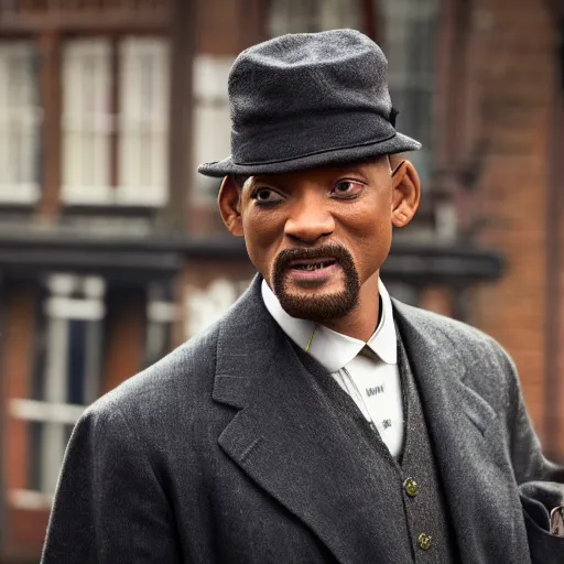 Image similar to will smith in Peaky Blinders very detail 4K quality super realistic