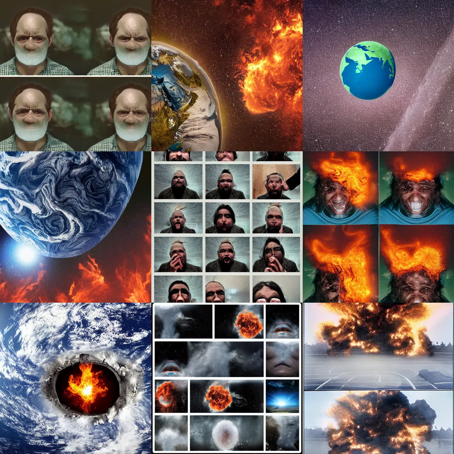 Prompt: 10 seconds before the Earth explodes, facial reactions, detailed photograph