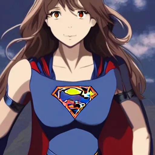 Image similar to “ supergirl, still from a 2 0 1 0 s anime, william - adolphe bouguereau ”