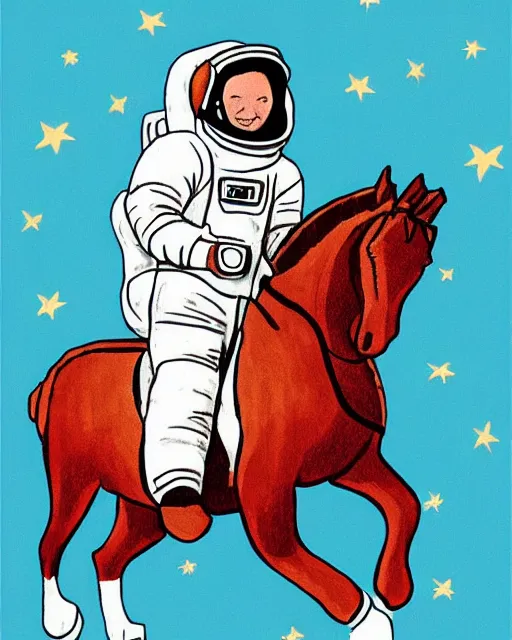 Image similar to astronaut riding horse