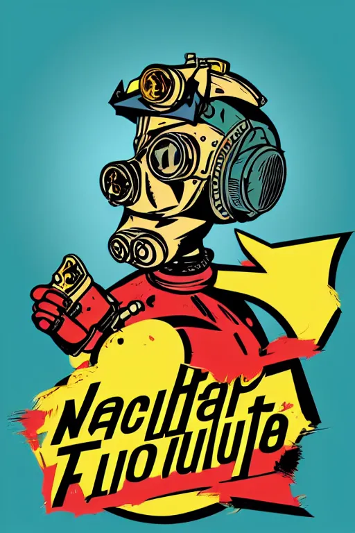 Image similar to fallout 7 6 retro futurist illustration art by butcher billy, sticker, colorful, illustration, highly detailed, simple, smooth and clean vector curves, no jagged lines, vector art, smooth andy warhol style