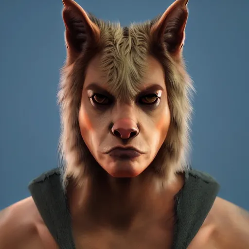 Image similar to A comic book style portait painting of a horsecat, unreal 5, hyperrealistic, octane render, cosplay, RPG portrait, dynamic lighting