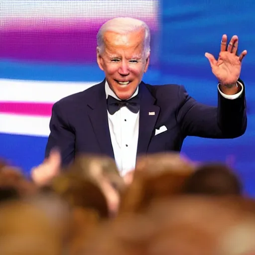 Prompt: joe biden as the pogchamp emote, photo