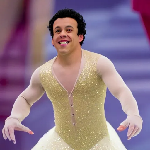 Prompt: Adrian Martinez as ice skater