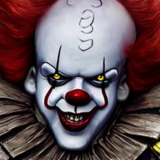 Image similar to warhammer 4 0 k pennywise, photorealistic