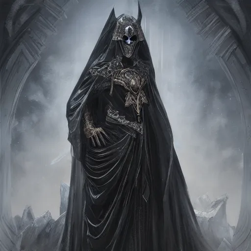 Image similar to Be Occult, a worshipper of the dark arts, donned in an ebony cloak, fantasy, intricate, elegant, highly detailed, digital painting, artstation, concept art, shining, sharp focus, illustration, art by stanley lau