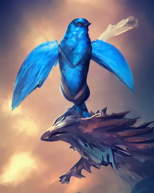 Prompt: elon musk riding on a blue twitter bird, fantasy art, in the style of artgerm, illustration, epic, fantasy, intricate, hyper detailed, artstation, concept art, smooth, sharp focus, ray tracing, vibrant, photorealistic