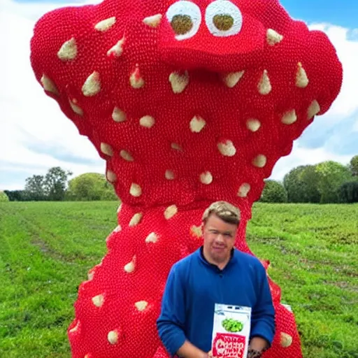 Prompt: dole man in strawberry costume