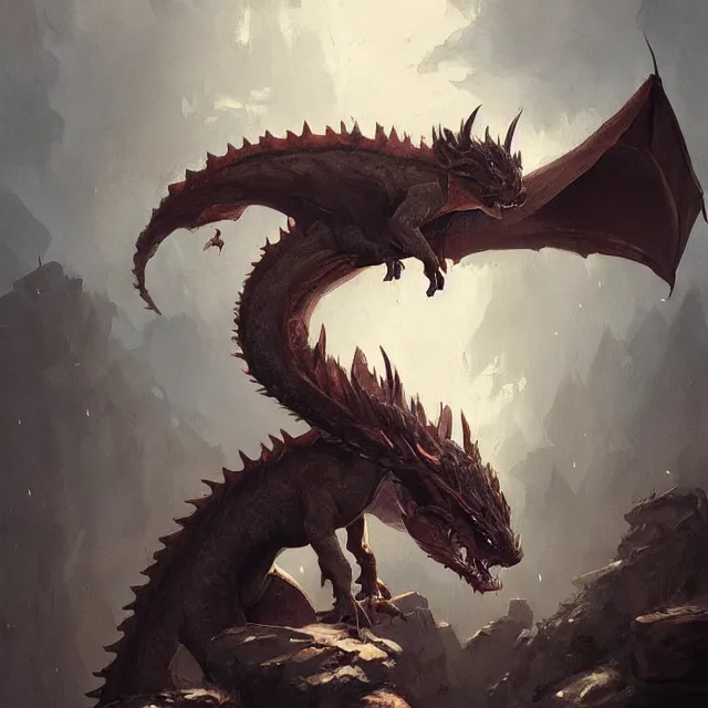 Image similar to a painting of a rodent dragon by greg rutkowski, dark fantasy art, high detail, trending on artstation