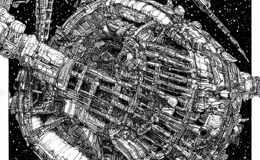 Image similar to spaceship airlock by tsutomu nihei, inked, minute details, desolation, hyper realistic, cosmic horror, biomechanical, beautiful