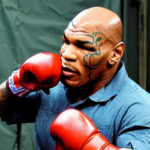 Prompt: watch out!! mike tyson will bite your ear off!!