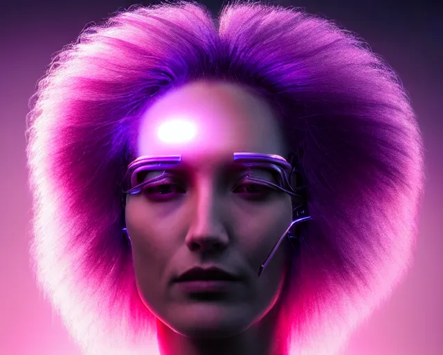 Image similar to glowing hair, complex cybernetic beings, beautiful hairy humanoids, cybermagnetosphere, cybernetic civilizations, ornate hair, love, joy, vortexes, large arrays, data holograms, 8 k, cinematic light shadows, wet hdr refractions, *, * * *, * * * * *